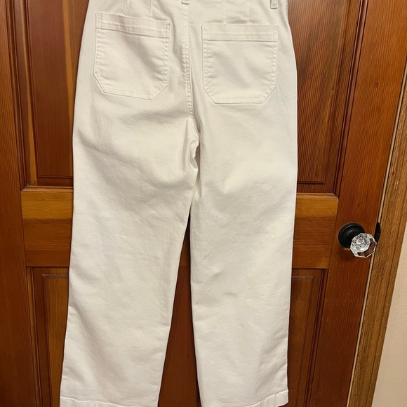 Talbots Women’s Sailor White Button-Accent Trousers Size 2 Wide Leg Jean - Picture 6 of 12